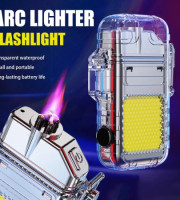 Waterproof Rechargeable Electric ARC Plasma Lighter with Flashlight