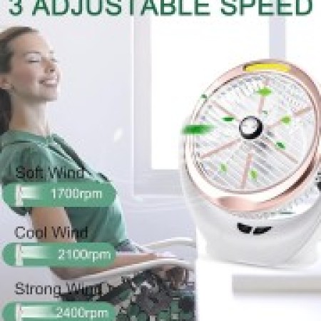 Desktop Fan Bright COB Light Multi-Functional Mini Desktop USB Rechargeable 3 Wind Speed Adjustment Angle Adjustment Power Saving Portable Fan
