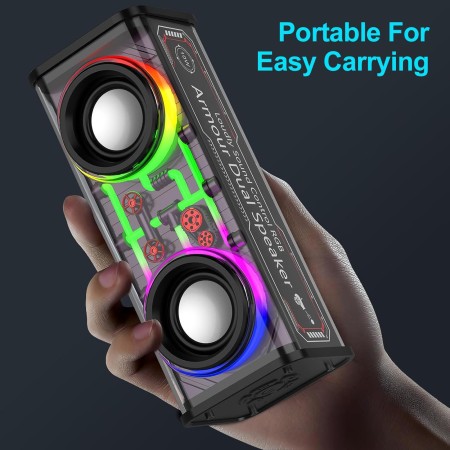 V8 Transparent RGB Light Bluetooth 5.3 Portable Wireless Speaker