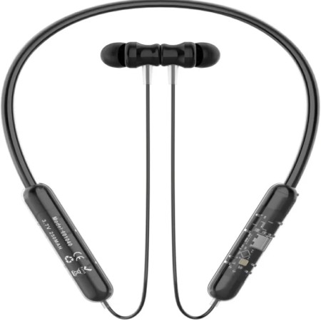 Transparent  Wireless Neckband with 36Hrs Playtime, HD Sound Bluetooth Headset